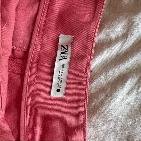 Pink Zara Linen Shorts - S - Picture 3 of 4
